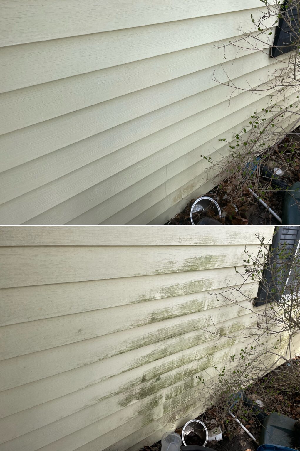 Vinyl siding wash lifting dirt and mildew in Findlay, Ohio